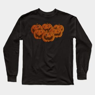 Cute Spooky Wiggly Eyes Halloween Jack O Lantern Cookie Lover Long Sleeve T-Shirt